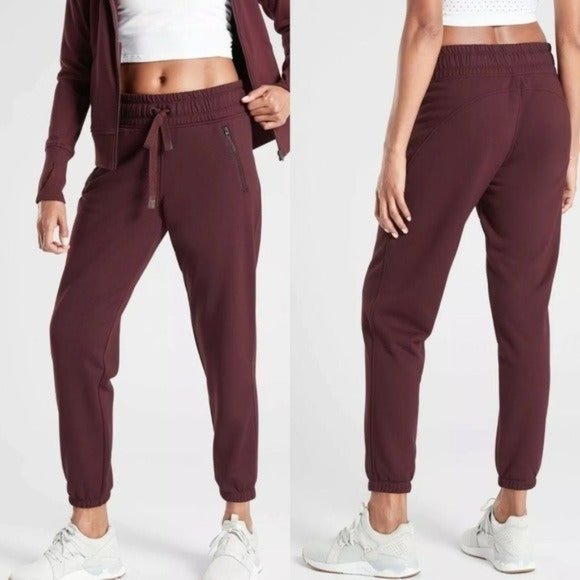 Athleta Pants - Athleta Recover Bounce Back Jogger Sweatpants, Burgundy size S